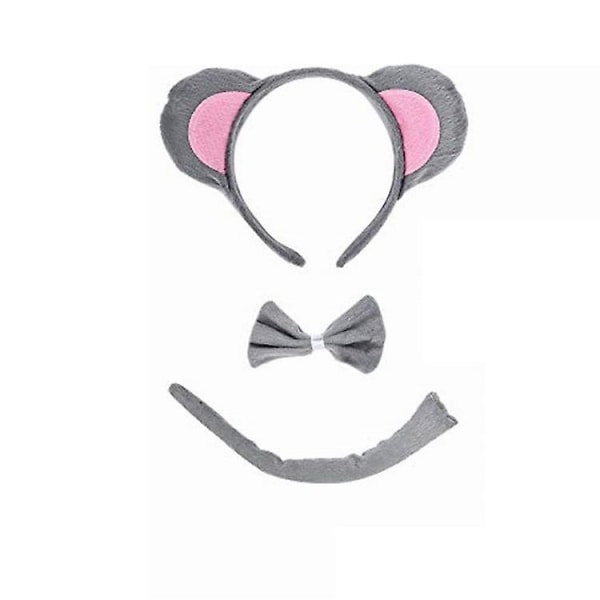 Baby Kids tecknad mus pannband fluga och svans för kostym Par