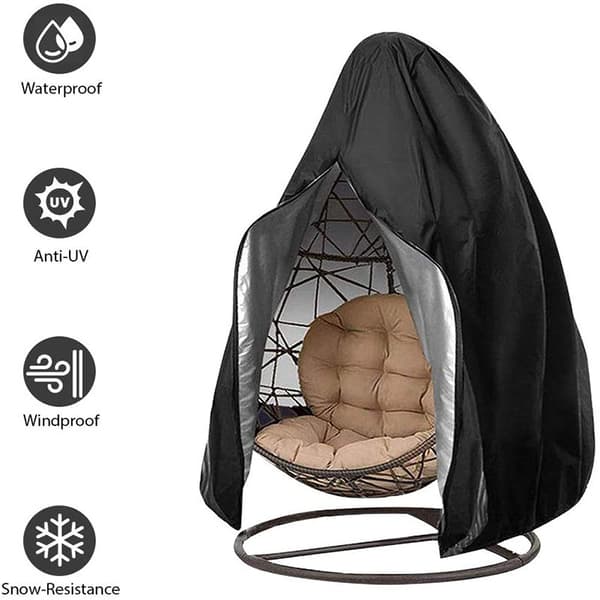 Patio Äggstolsskydd med dragkedja, Hållbart Stort Wicker Äggsväng