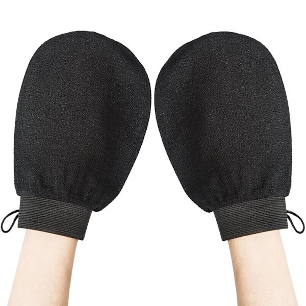 Exfolierande handske - Svart - Avlägsnar oönskad död hud, smuts och smuts.grea