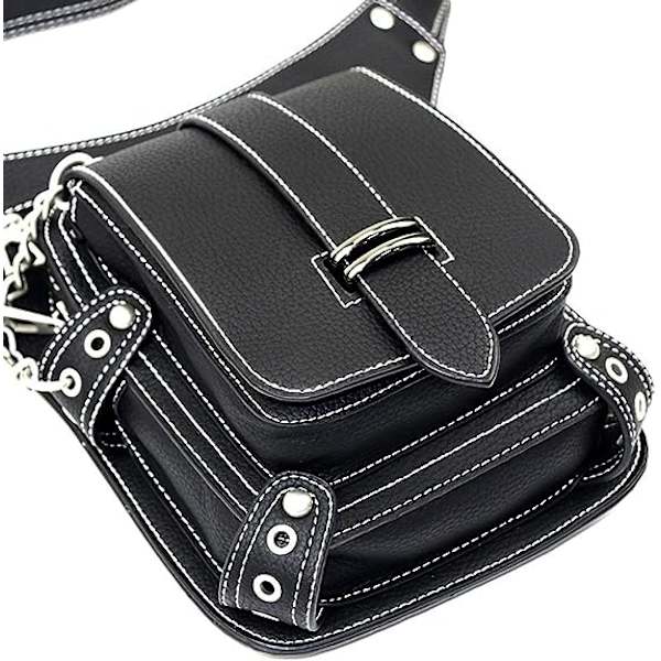 Steampunk midjeväska Fanny Pack Fashion Gothic Läder Axel Väska