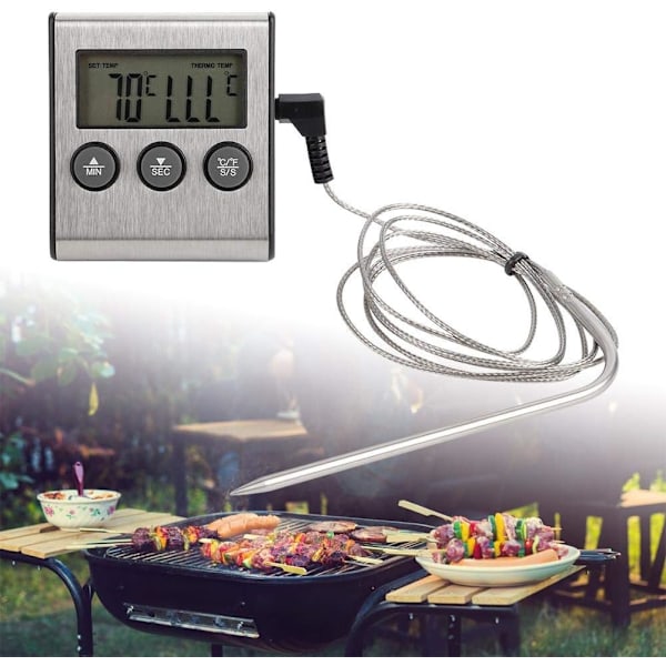 Digital Meat Thermometer with Large LCD Display for Smoker Oven Kitchen Tre