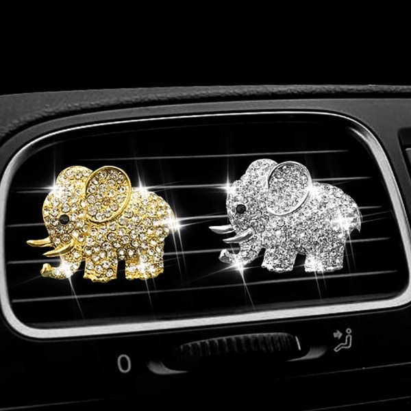 Car Air Fresheners Vent Clips Söt Bling Diamond Elephant Car Air