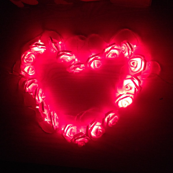 20 LED USB -käyttöinen Premium String Flower Romantic Rose Fairy Lig