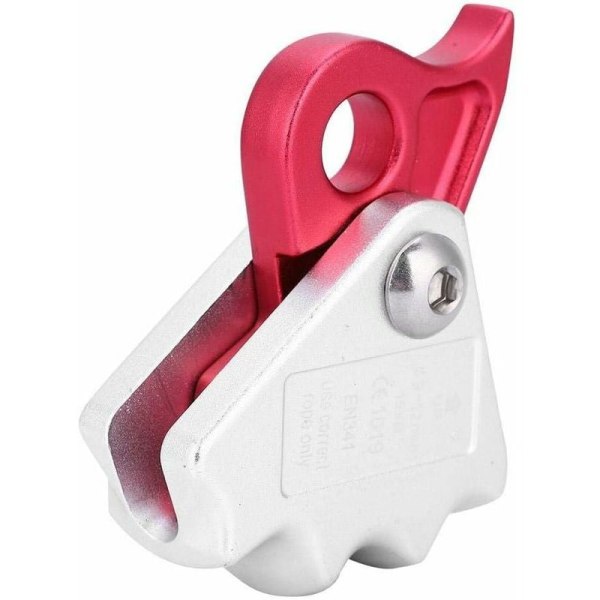 Klatre Descender - Stabil 15KN Automatisk Stop Descender Automatisk Låseindretning til 9-12mm Reb Redningsklatreudstyr, (Pink Hvid)