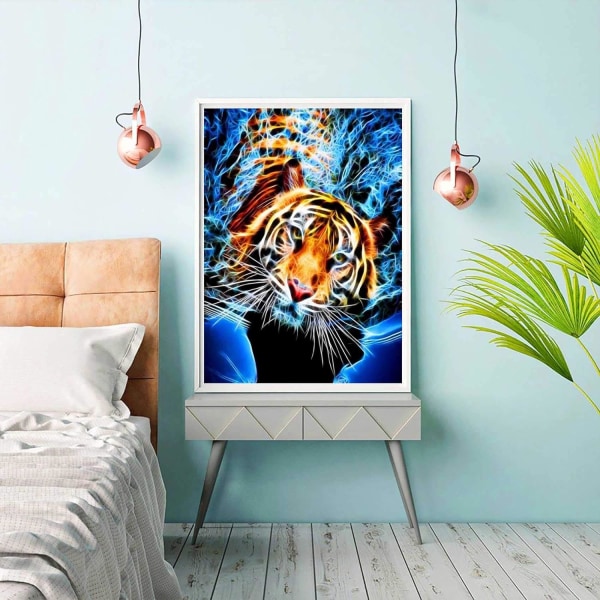 DIY Diamond Painting Kits for Adults Tiger, Diamond Art Animal Fu