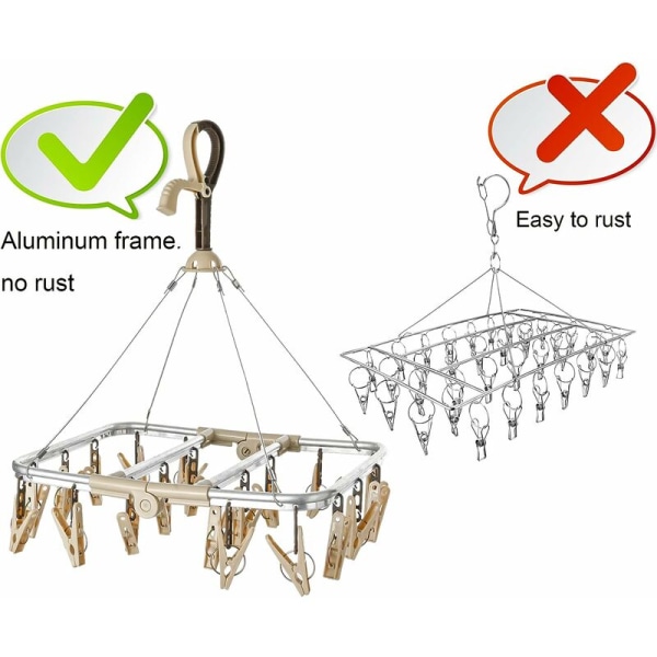 Sock Drying Rack 20 Pegs Anti-rust Sock Drying Rack Underwear Soc