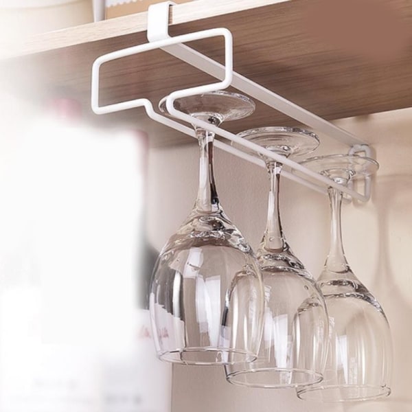 Hanging Glasses Holder, No Drilling Hanging Stemware Metal Wine R