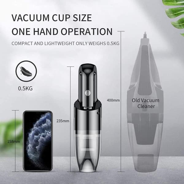 Mini Protable Car Vacuum Cordless, Handhållen dammsugare för snabb rengöring