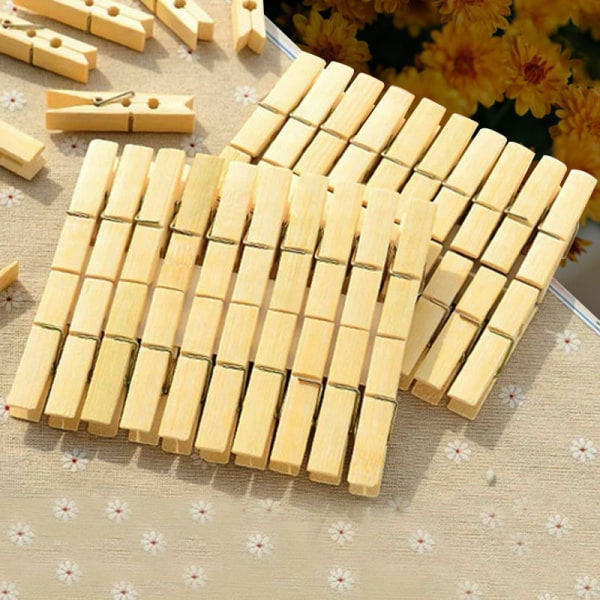 Bambunypa, klädnypa i bambu, klädnypa (60 stycken)
