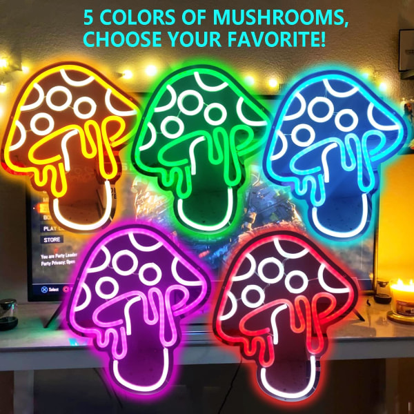 Dimmable, LED Mushroom neon, cute Neon Mushroom sign, night Light