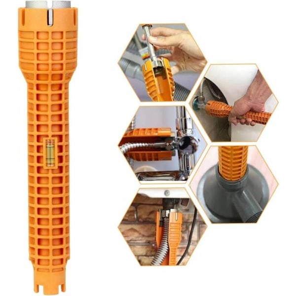 Aluminiumlegering Krannyckel Klämma Diskho Krannyckel Multifunktionell Halkskydd Lättanvänd Blandare Kran för Hem Kök Badrum Diskho Blandare - Orange