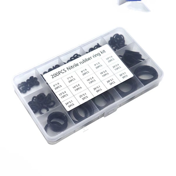 200 pieces of black nitrile rubber seal O-ring waterproof seal standard rub