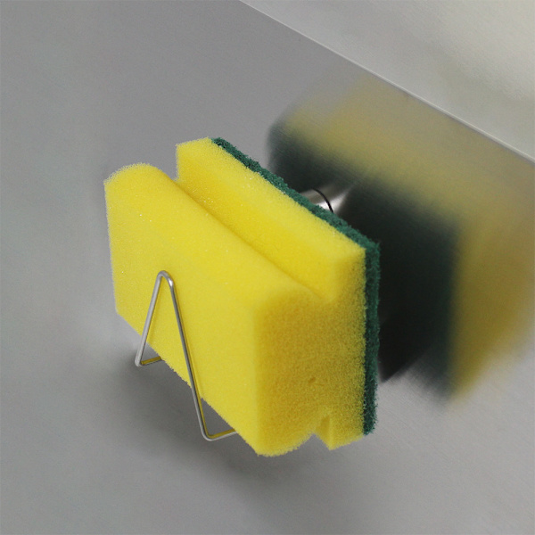 Svamp hållare diskho magnetisk - disktrasa hållare kök redskap hållare 6 x 6 x 5.5cm