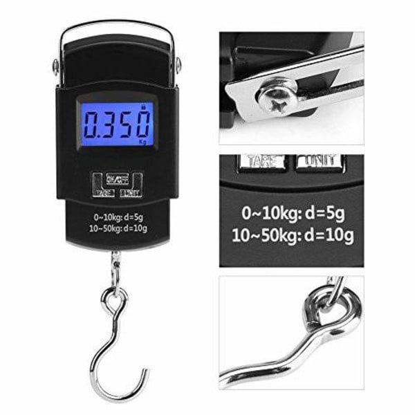 Digital hängande bagagevåg vikt 50kg LCD elektronisk mini