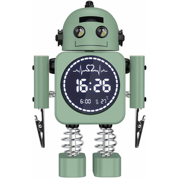 Smart Robot Digital Alarm Clock Temperaturvisning Bordklokker W