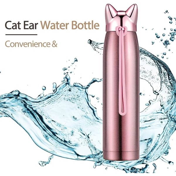 1 st Cute Cat Isolated Flasks Rostfritt stål Vattenflaska Insul