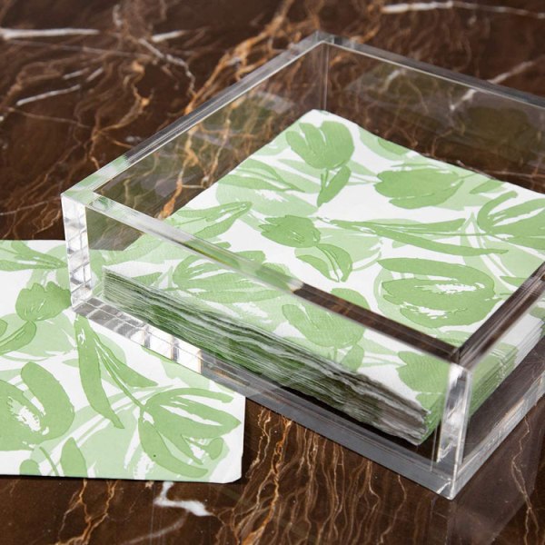 Servetthållare i akryl, dekorativ bordsskiva för matbord och