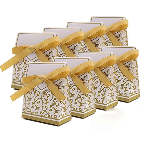50 x kultaista paperijuhlalaatikkoa lahjarasia palveluksille, makeisille, konfetille,