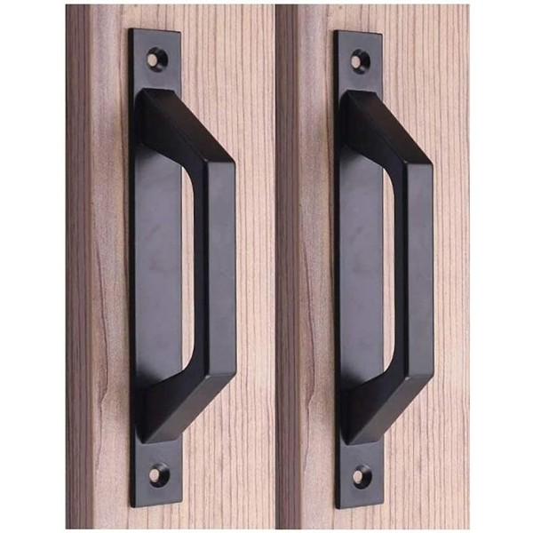 Wood Handle 19.6cm Carbon Steel Sliding Door Handle Barn Door Pul