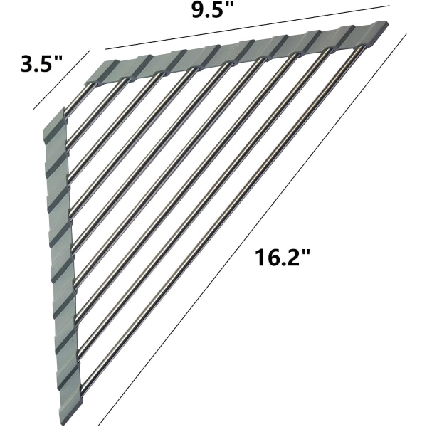 Triangel oppvaskstativ for oppvaskhjørne Roll Up oppvasktørkestativ