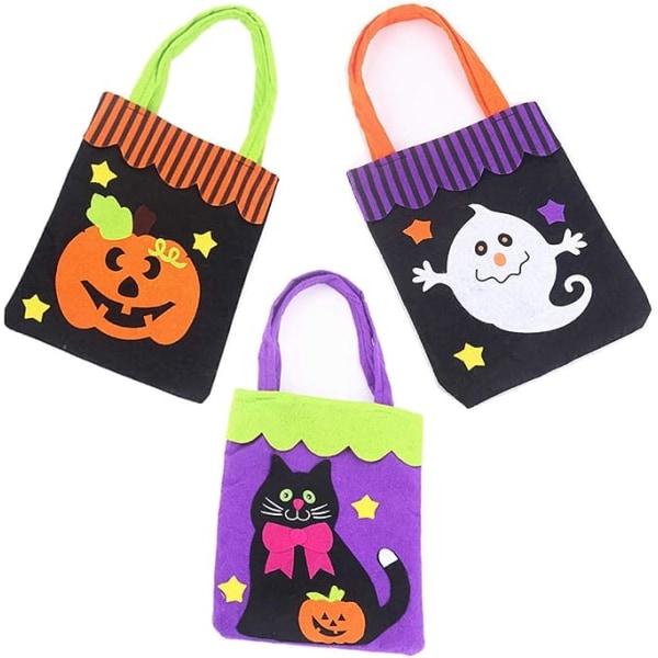 Halloween-karkkipussit Halloween-herkkupussit Tote-kurpitsa Kallo Musta kissa -pussit Temppu tai herkku -pussit Halloween-juhlalahjapussit