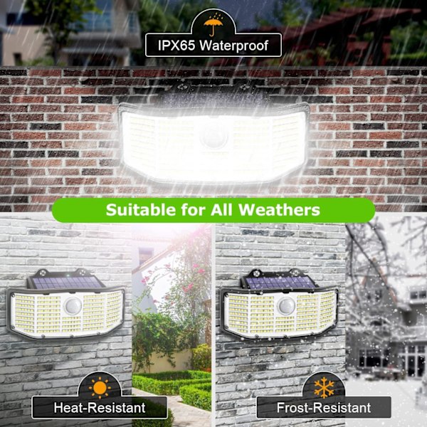 Solcellslampor utomhus, 252 vattentäta Ip65 LED solcellslampor