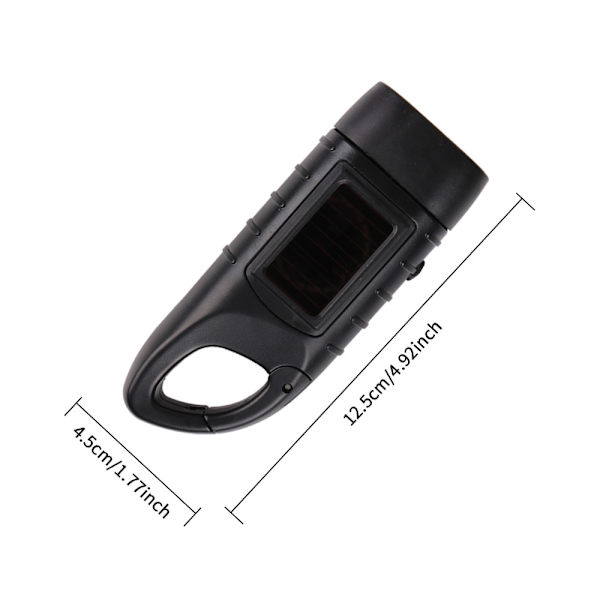 Hand Cranking Solar Powered Rechargeable Flashlight Emergency Led
