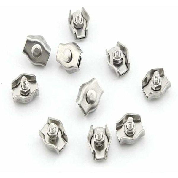 Wire Rope Clamp Single Clip, 304 Rostfritt Stål Wire Rope Clamp, För M2 Stålkabel 20 st Silver Tone