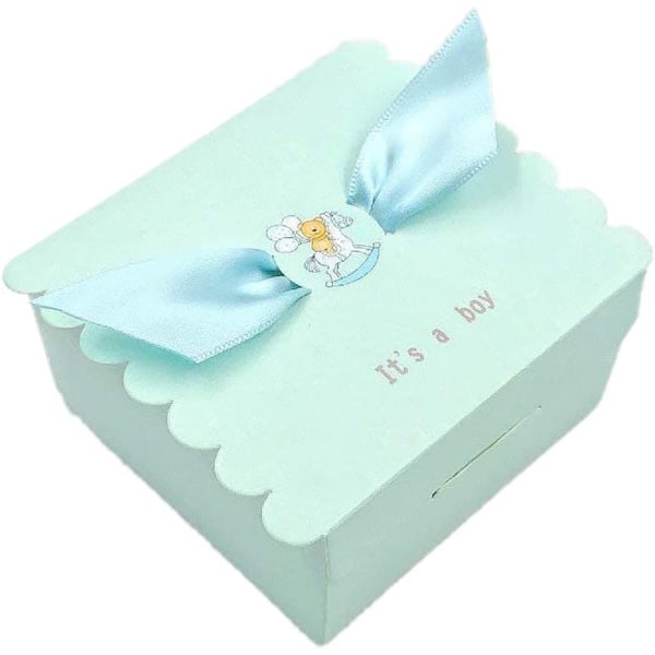 50 x Blue Baby Boy Baby Shower Favor Favor Box -lahjarasia Macaron C:lle