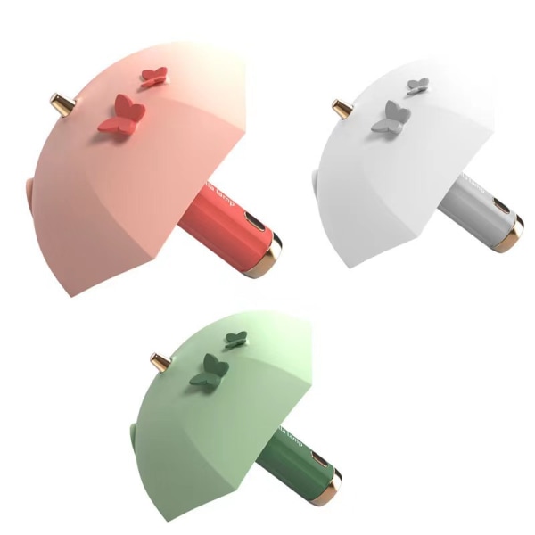 Tre seje paraplyer i forskellige farver Mini LED Smart Reading E