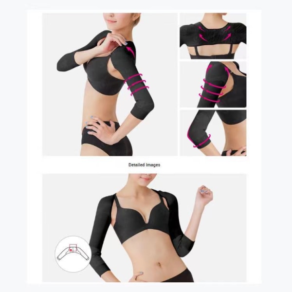 Øvre arm Shaper Post Kirurgisk Slankere Kompresjonsermer Holdningskorrigerende Topper Shapewear for Kvinner