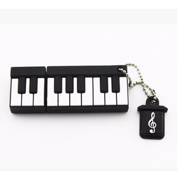 Piano-muotoinen USB 2.0 -muistitikku USB-levy Pen-asema (musta, 64 Gt)