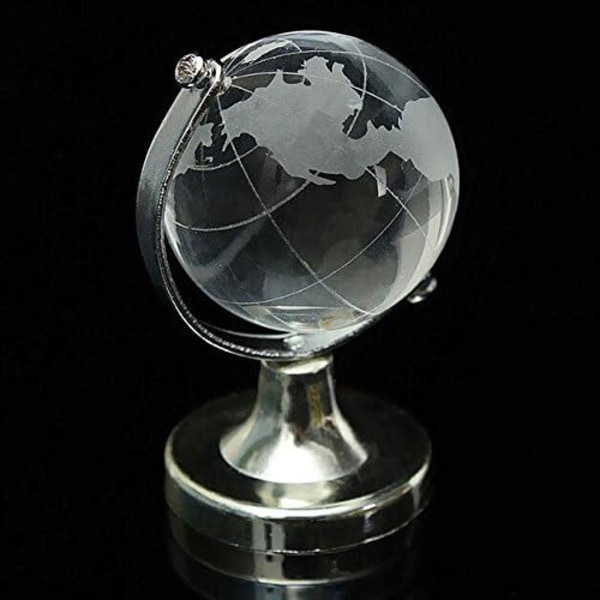 150x45mm Mini World Globe Crystal Clear Glass Paperweight Office