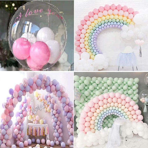 Ballonger Pastell, 100 st Latex Färgade Ballonger, Färgglada Luftballonger