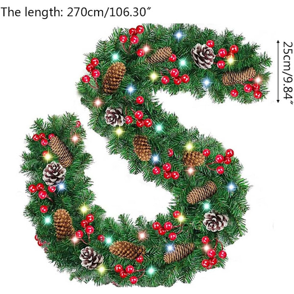 Julgransljus 2,7 m för dekoration av konstgjorda kranslampor
