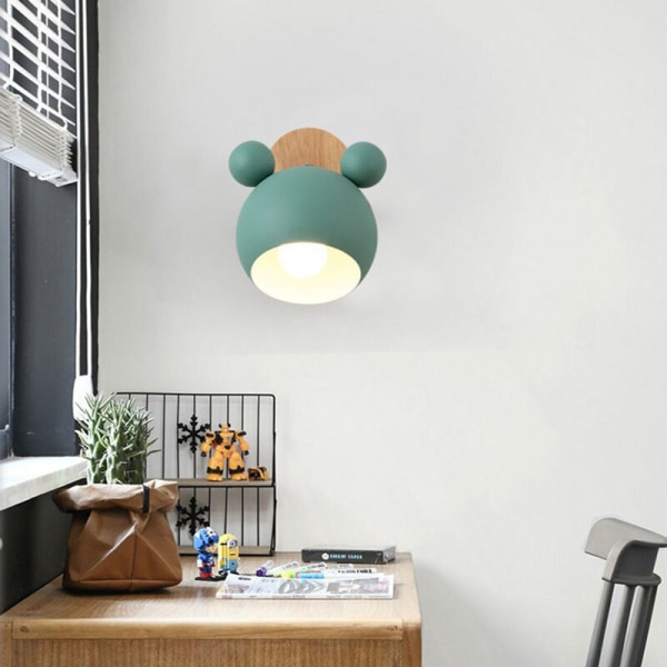 Vegglampe Kreativ Enkel Personlighet Soverom Mickey Log Varm Bil