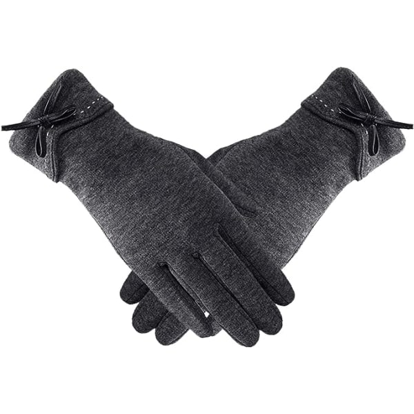 Dam vintervarma handskar för kvinnor, tjockfodrad vindtät touch