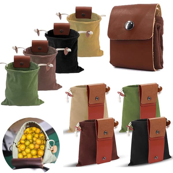 Camping Outdoor Foraging Bag Wild Fruit Storage Bag brown
