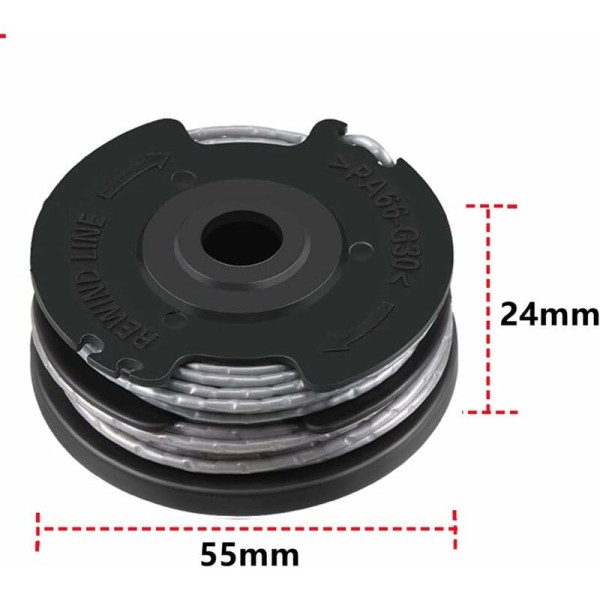 Genopfyldning og integreret linespole 6 m lang Ø 1,65 mm linjetykkelse