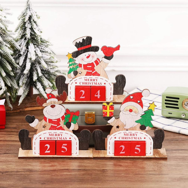 Jul Træ Advent Kalender Siddende Snemand Design Desktop Genanvendelig Pe