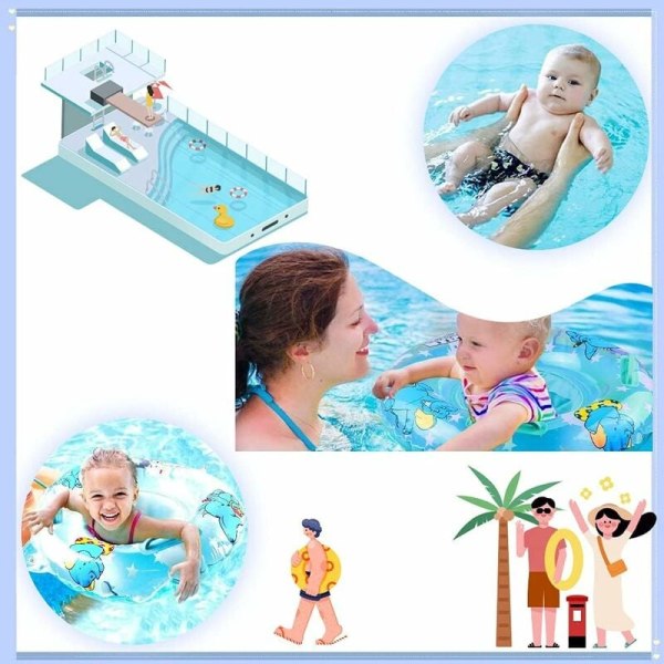 6-36 måneder baby svømmering, oppustelig baby pool float