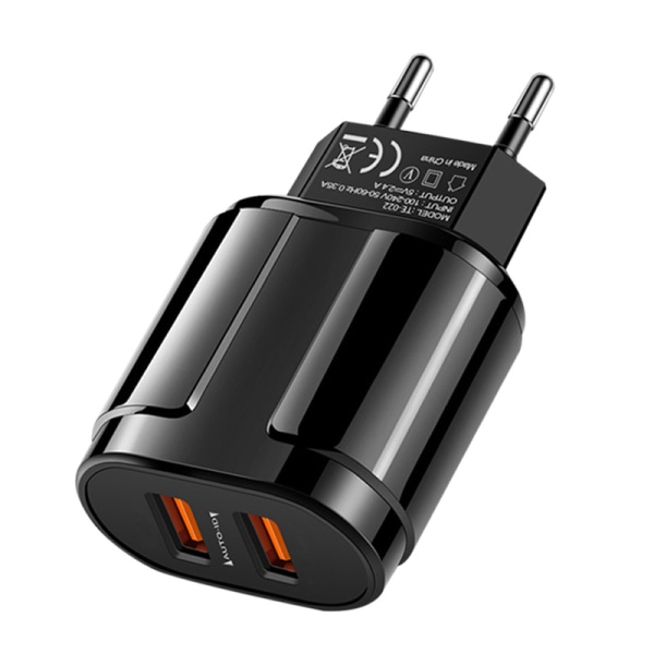 Snabbladdande USB-väggladdare, 2,4 A .5 V, med 2 USB-portar, för