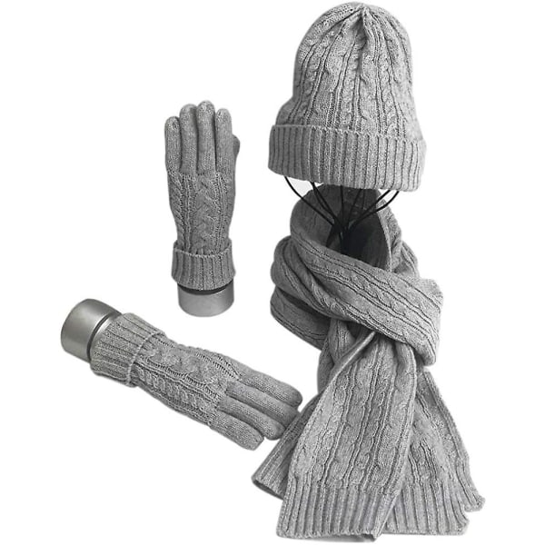Mössa, halsduk & handskar för kvinnor Dam Mjuk Varm Stickad Lång S