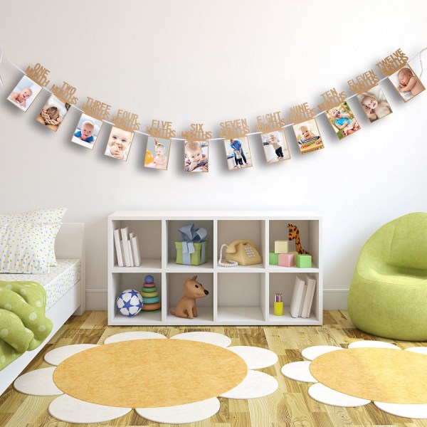 1st Birthday Baby Photo Banner Newborn 12 Months Photo Props Mont