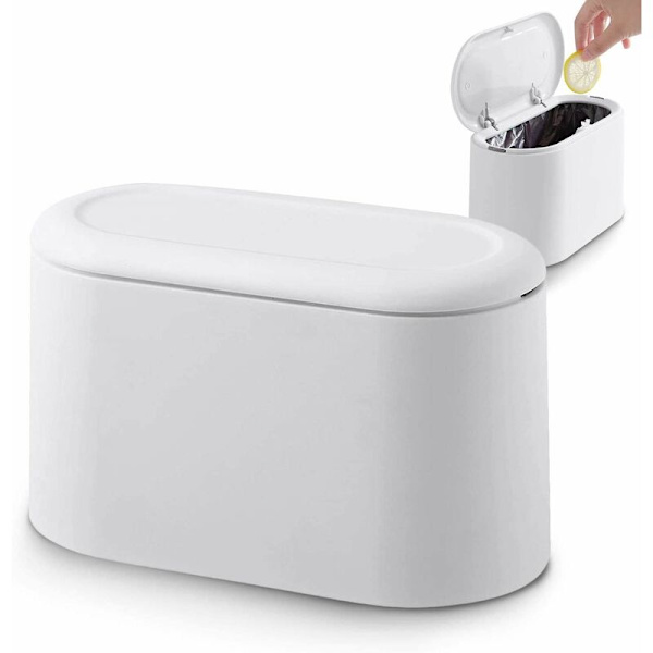 Trycklock Sopbehållare Push Soptunna Bord Vit Sopbehållare Mi