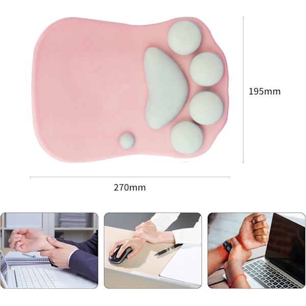 Musmatta Katt tass Musmatta med handledsstöd, Bärbar halkfri ergonomisk Ga