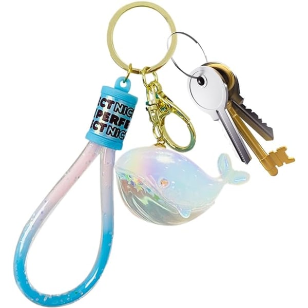 Cute pink cute dolphin doll creative car keychain pendant, Cartoo