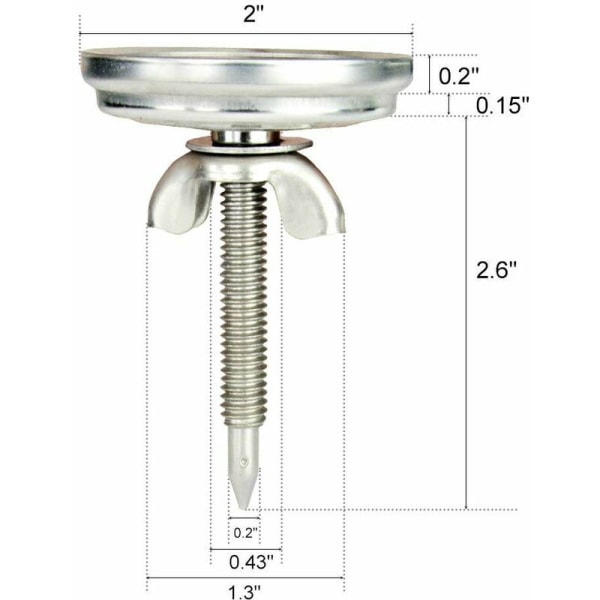 BBQ Grill Charcoal Smoker Termometer, 52mm Rustfritt Stål Pizza