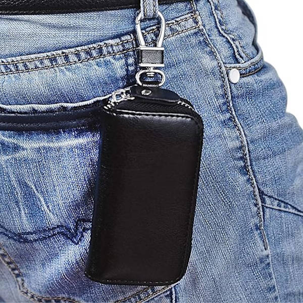Unisex Läder Nyckelhållare Nyckelring Fodral Plånbok för Herrar och Damer
