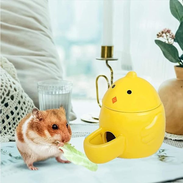 Liten keramikdispenser för vatten till smådjur, hamstermatskål, automatisk